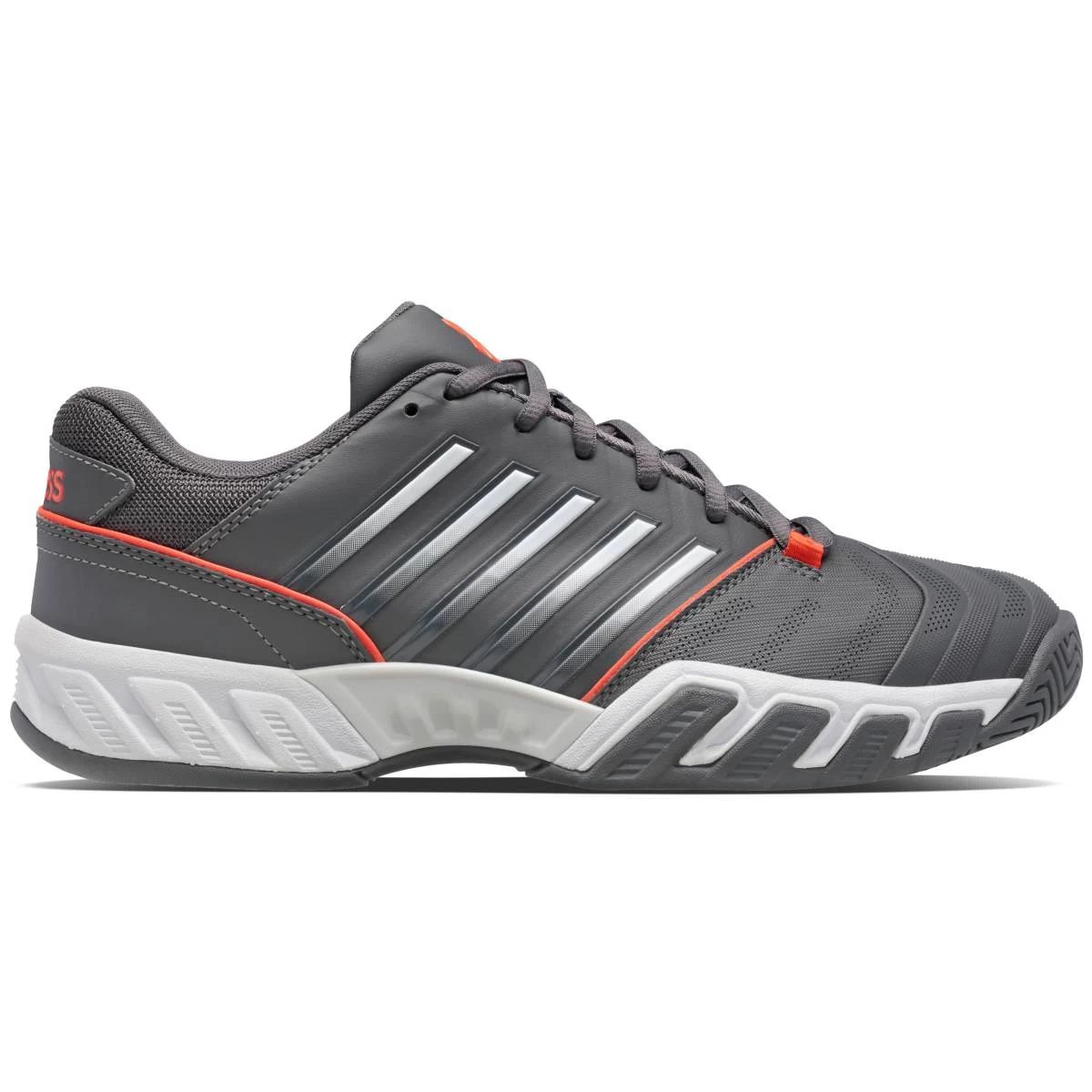 K-Swiss BigShot Light 4 Men's Tennis Shoe (Asphalt/White/Orange) 1 K-Swiss BigShot Light 4 Men's Tennis Shoe (Asphalt/White/Orange)