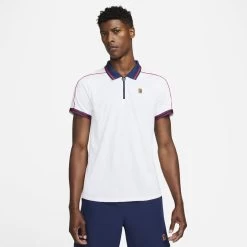 Nike Men's Dri-FIT Advantage NYC Slam Polo (White/Binary Blue/University Red)