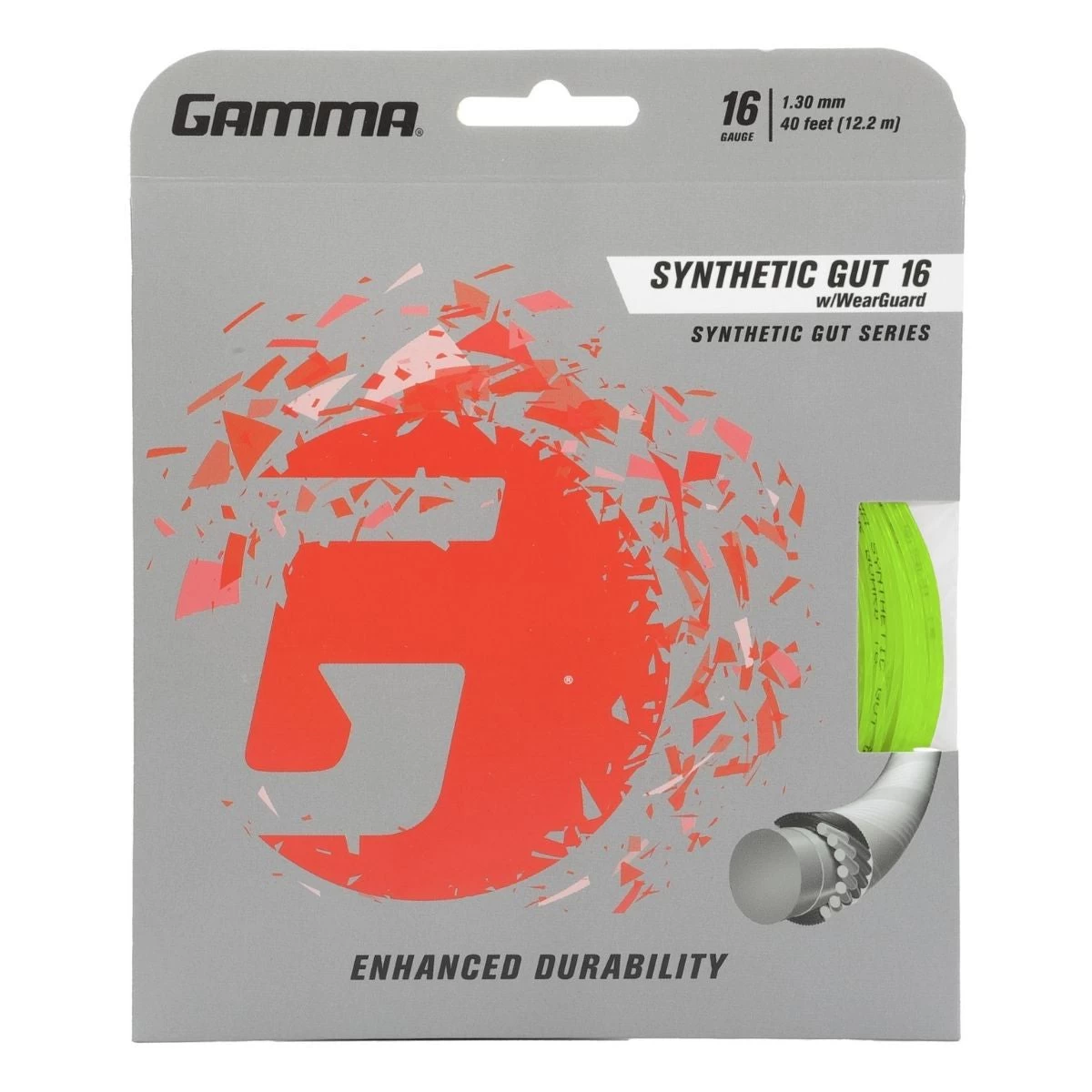 Gamma Synthetic 16/1.30 With Wearguard Tennis String (Yellow) 1 Gamma Synthetic 16/1.30 With Wearguard Tennis String (Yellow)