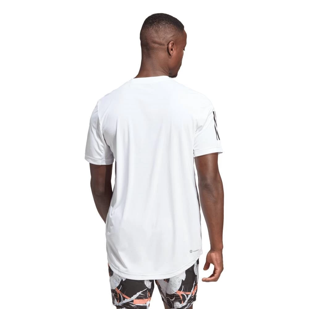 Adidas Men's 3 Stripe Club Top (White) 3 Adidas Men's 3 Stripe Club Top (White) - Image 3