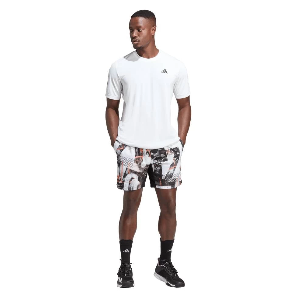 Adidas Men's 3 Stripe Club Top (White) 1 Adidas Men's 3 Stripe Club Top (White)