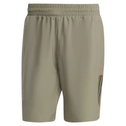 Adidas Men's 3 Stripe 7-inch Club Shorts (Khaki) -Sports Gear Sales Store HT7167 2 APPAREL Photography FrontCenterView transparent