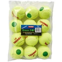Tourna Green Stage 1 Junior Tennis Balls - 12/Bag