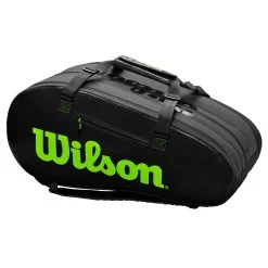Wilson Super Tour 15 Pack Racquet Bag (Black/Green) 12 Wilson Super Tour 15 Pack Racquet Bag (Black/Green) -Sports Gear Sales Store WR8004101001 Super Tour 3 Comp BKGR Back