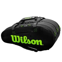 Wilson Super Tour 15 Pack Racquet Bag (Black/Green) 11 Wilson Super Tour 15 Pack Racquet Bag (Black/Green) -Sports Gear Sales Store WR8004101001 Super Tour 3 Comp BKGR Front