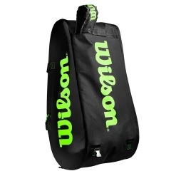 Wilson Super Tour 15 Pack Racquet Bag (Black/Green) 14 Wilson Super Tour 15 Pack Racquet Bag (Black/Green) -Sports Gear Sales Store WR8004101001 Super Tour 3 Comp BKGR Removable Straps Detail