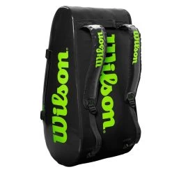 Wilson Super Tour 15 Pack Racquet Bag (Black/Green) 13 Wilson Super Tour 15 Pack Racquet Bag (Black/Green) -Sports Gear Sales Store WR8004101001 Super Tour 3 Comp BKGR Stand Up