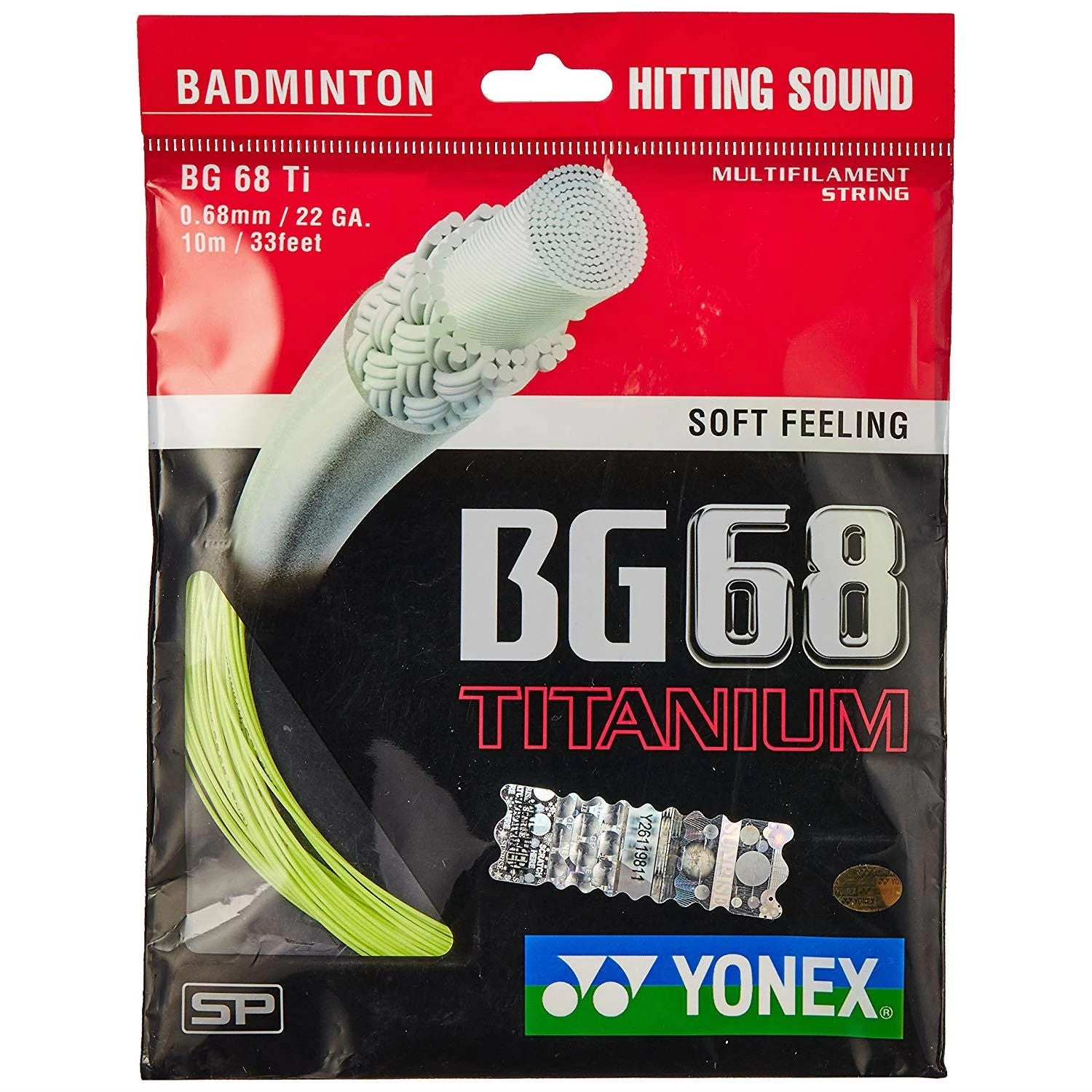 Yonex BG 68Ti Badminton String (Yellow) 1 Yonex BG 68Ti Badminton String (Yellow)