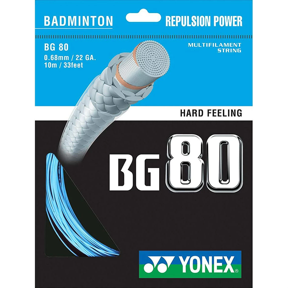 Yonex BG 80 Badminton String (Sky Blue) 1 Yonex BG 80 Badminton String (Sky Blue)