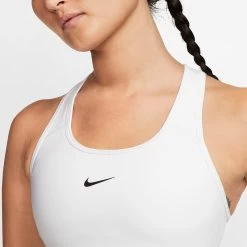 Nike Women's Dri-FIT Swoosh Medium Support 1 Piece Pad Sports Bra (White/Black) -Sports Gear Sales Store dri fit swoosh support 1 piece pad sports bra mx9N8j 413f4291 747b 404b 90a3 3ccd5b532ce2