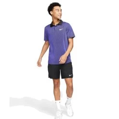 Nike Men's Dri-FIT Advantage Slam Polo (Purple/Black/White) -Sports Gear Sales Store nikecourt dri fit adv slam tennis polo kX1H72 4