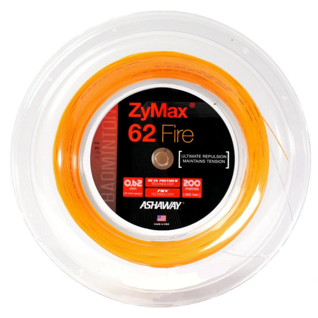 Ashaway ZyMax 62 Fire Badminton String Reel (Orange) 1 Ashaway ZyMax 62 Fire Badminton String Reel (Orange)