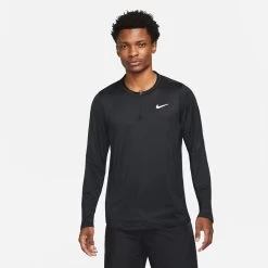 Nike Men's Dri-FIT Advantage Half-Zip Longs Sleeve Top (Black)