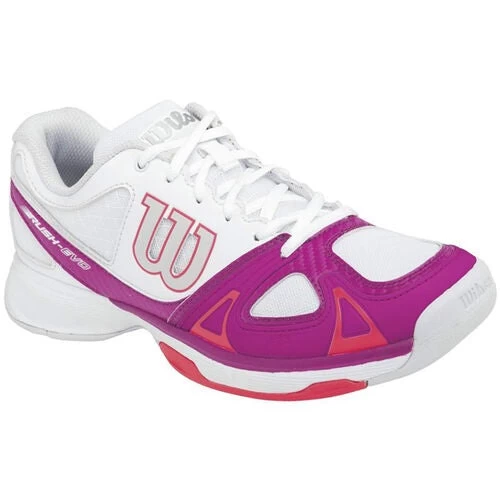 Wilson Rush Evo Womens Tennis Shoe (White/Pink/Red) 1 Wilson Rush Evo Womens Tennis Shoe (White/Pink/Red)